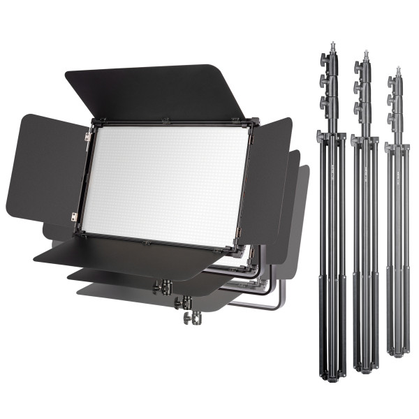 Walimex pro 3x LED Niova 150-F Pro + 3x Stativ