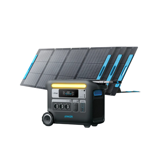 Anker SOLIX F2000 / 767 - 2048Wh / 2300W Solargenerator + 3x Solarpanel 200W