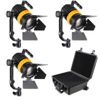 Falcon Eyes Bi-Color Mini LED Fresnel Set P-5AD-K3 Falcon Eyes Bi-Color Mini LED Fresnel Set P-5AD-K3