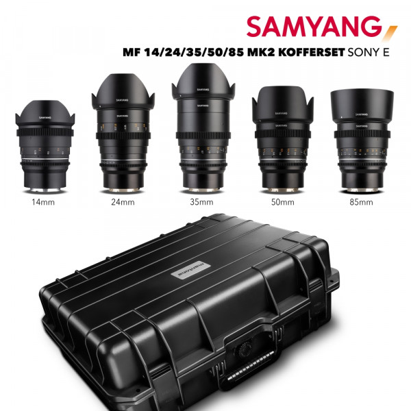 Samyang MF 14/24/35/50/85 MK2 VDSLR Koffer Sony E ~ 10% Promo Code: SAMYANG10
