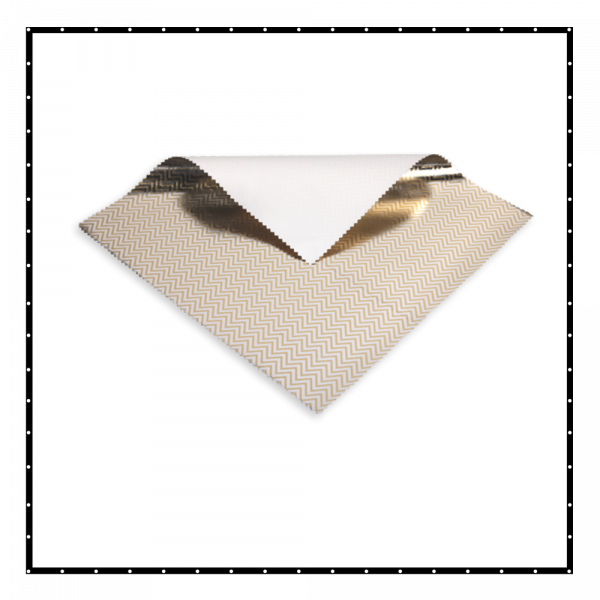 Sunbounce SCREEN BUTTERFLY/OVERHEAD 2-in-1 REFLECTOR ZEBRA LAME leicht warm - Struktur: 50% Gold glatt+ 50% Silber glatt - Rückseite Weiß matt