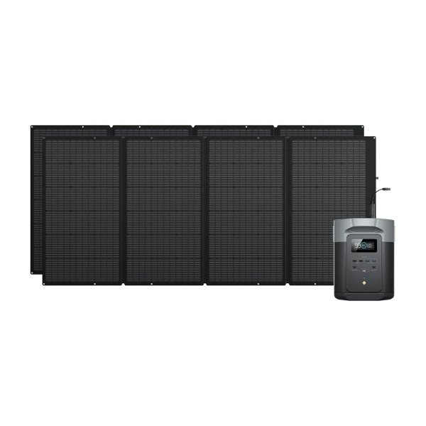 EcoFlow DELTA 2 MAX Powerstation 2048 Wh + 2x 400 Watt Solarmodule