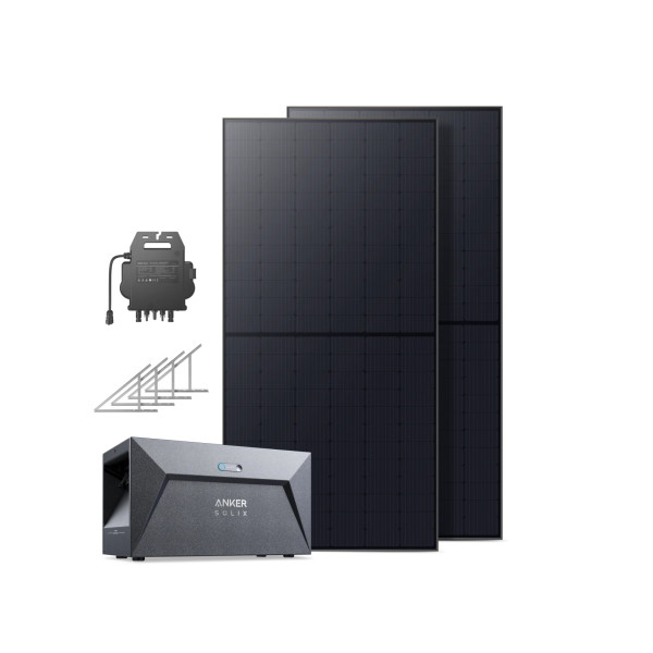 Anker SOLIX Solarbank E1600 Balkonkraftwerk 1080W PV mit Speicher (1600Wh) + Balkonhalterungen