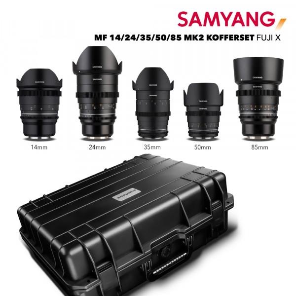 Samyang MF 14/24/35/50/85 MK2 VDSLR Koffer Fuji X ~ 10% Promo Code: SAMYANG10