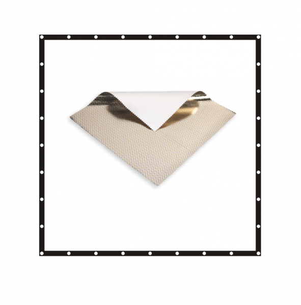 Sunbounce SCREEN BUTTERFLY/OVERHEAD 2-in-1 REFLECTOR ZEBRA LAME leicht warm - Struktur: 50% Gold glatt+ 50% Silber glatt - Rückseite Weiß matt