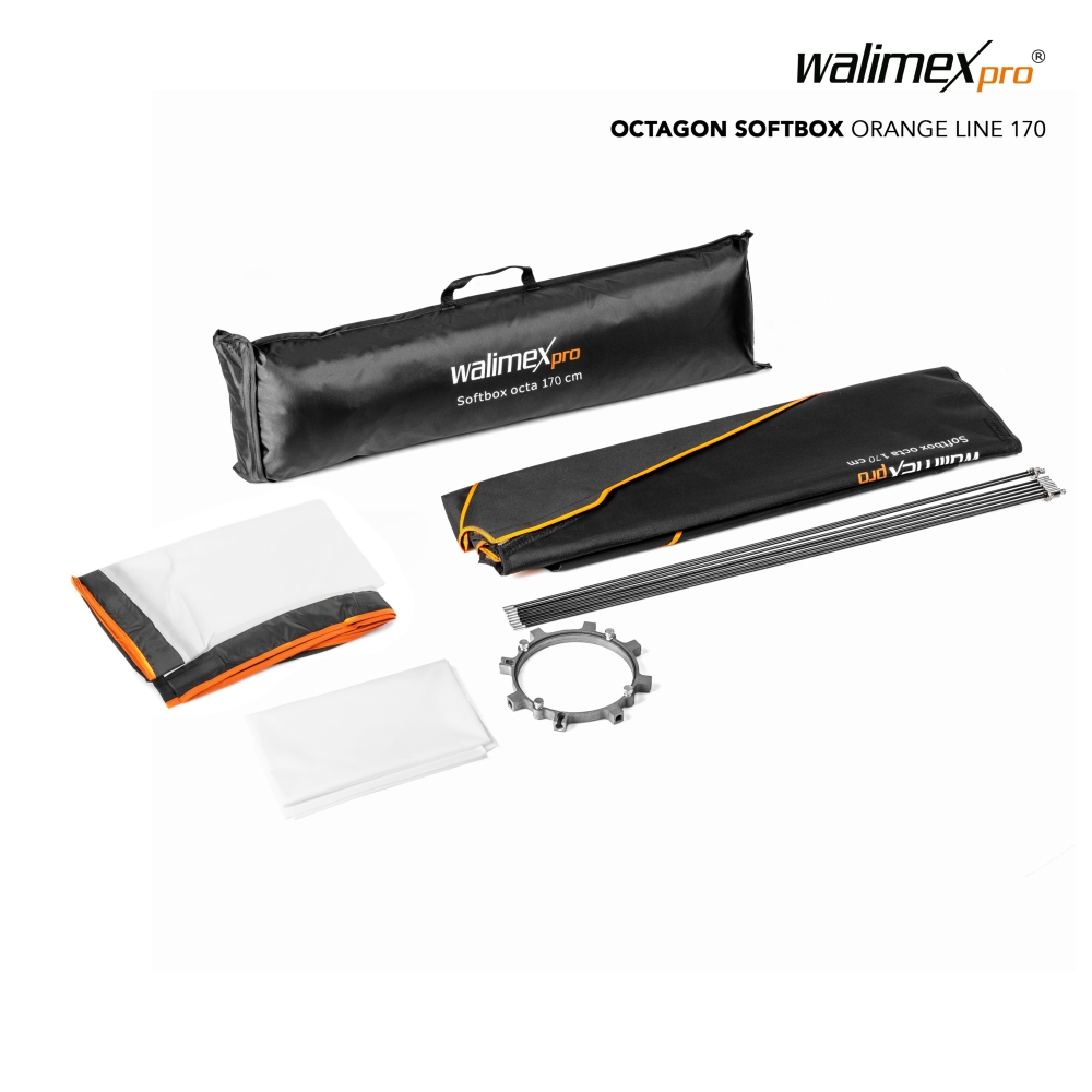 walimex pro Octagon Softbox PLUS Orange Line Ø60cm Aurora/Bowens 