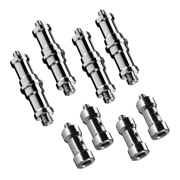 Walimex 4x Spigot 3/8" bis 1/4" + 4x 1/4" auf 3/8"