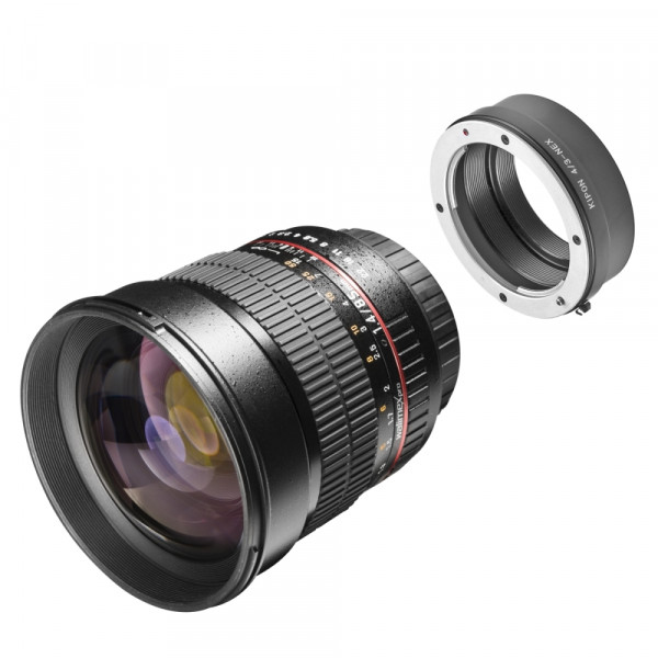 Walimex pro 85mm F1.4 mit Adapter Sony E Mount