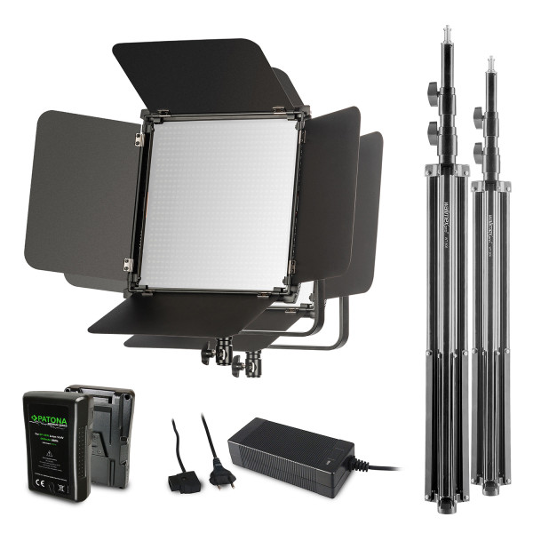 Walimex pro 2 LED Niova 100-F Pro 2x Stativ + Akku
