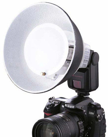 Falcon Eyes Mini Reflektor Weiss FGA-SR178W 17 cm für Speedlite Kamerablitz