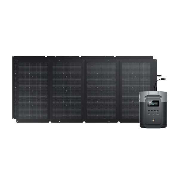 EcoFlow DELTA 2 MAX Powerstation 2048 Wh + 2x 220 Watt Solarmodule