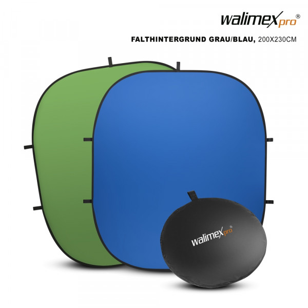 Walimex pro 2in1 Falthintergrund grün/blau 200x230