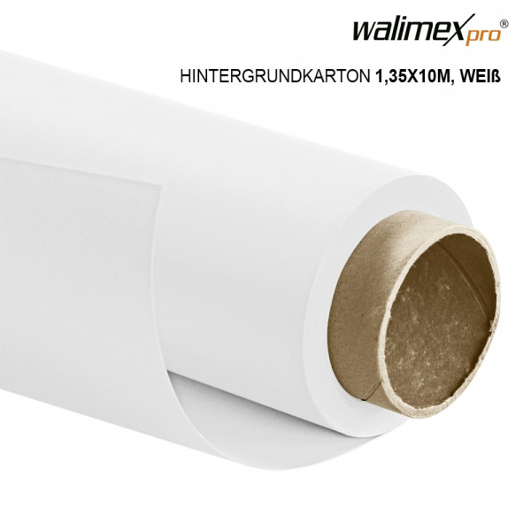 Walimex pro Hintergrundkarton 1,35x10m, weiß