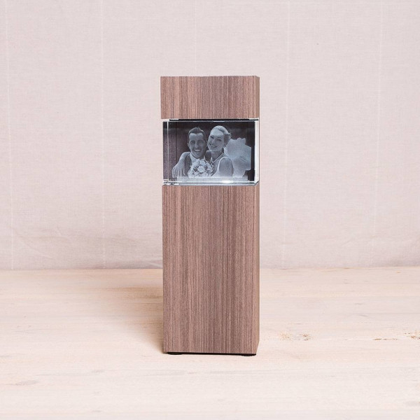 Leuchtstele für 3D Laser Viamantglas Kelo Querformat Dekor Ceramic Wood
