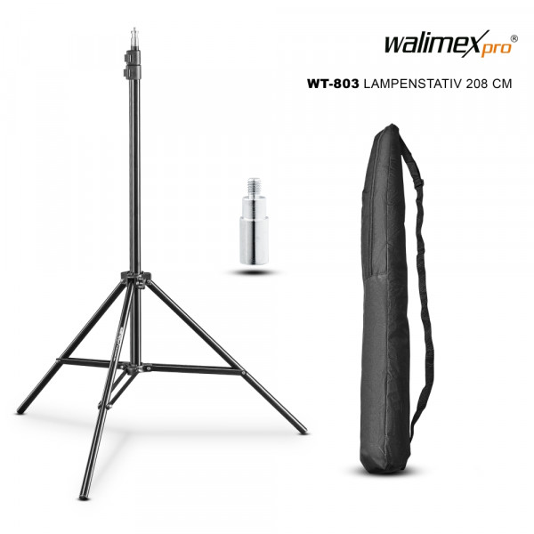 Walimex pro WT-803 Lampenstativ 208 cm inkl. Tasche und Adapter