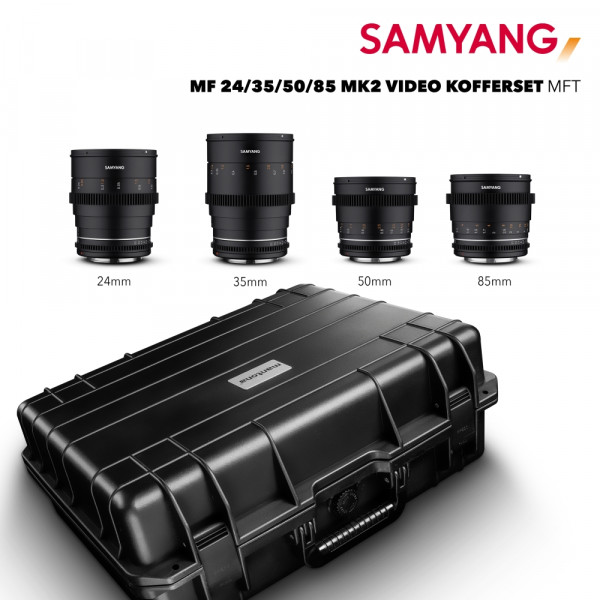 Samyang MF 24/35/50/85 MK2 VDSLR Kofferset MFT ~ 10% Promo Code: SAMYANG10