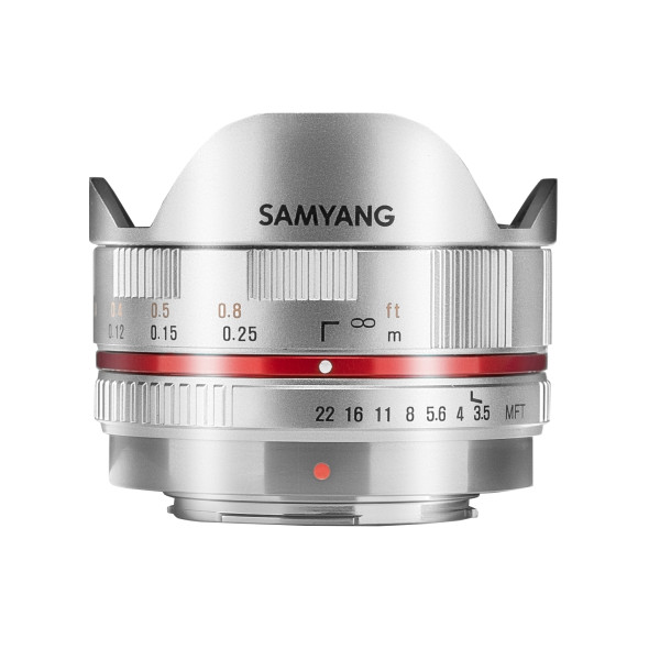 Samyang MF 7,5mm F3,5 Fisheye MFT silber