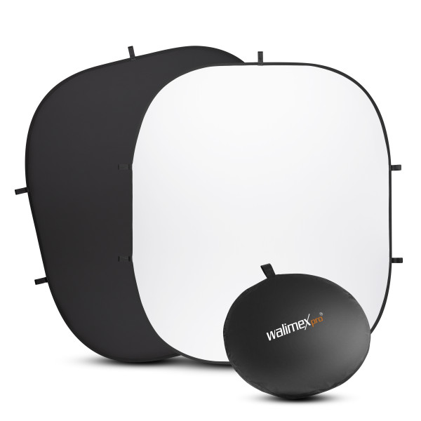 Walimex pro 2in1 Falthintergrund s/w 200 x 230 cm