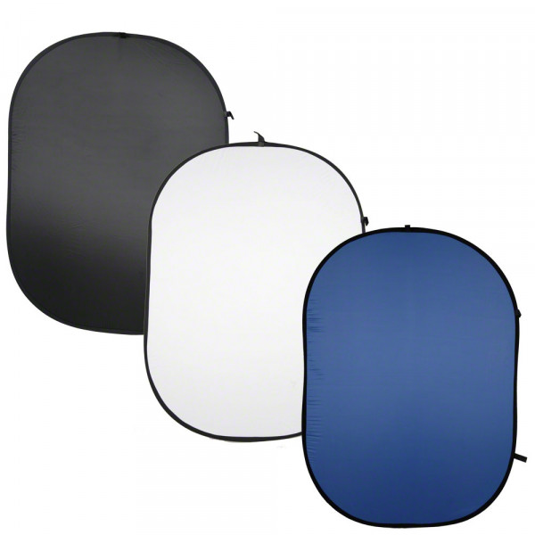 Walimex 3er Pack Falthintergrund schwarz/weiß/blau