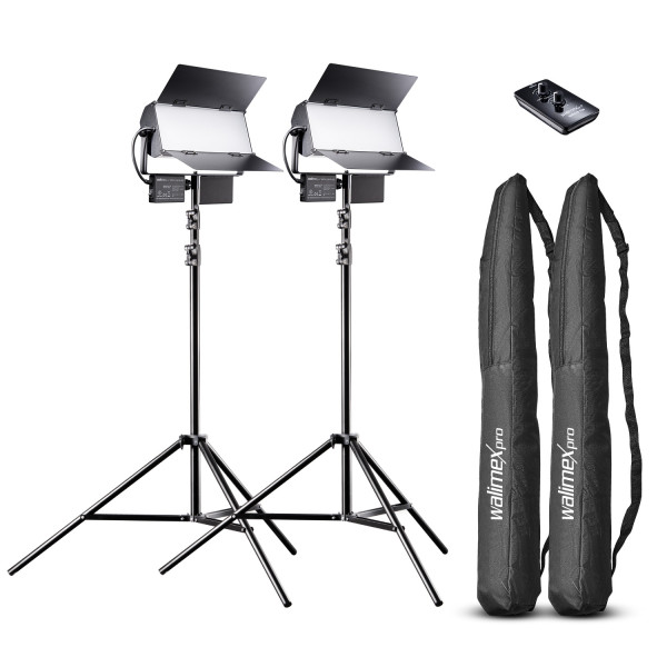 Walimex pro LED Sirius 160 2er Set + Stativ