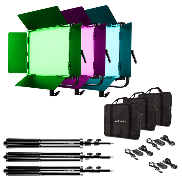 Walimex pro LED Rainbow 100 W Flächenleuchte Set 3
