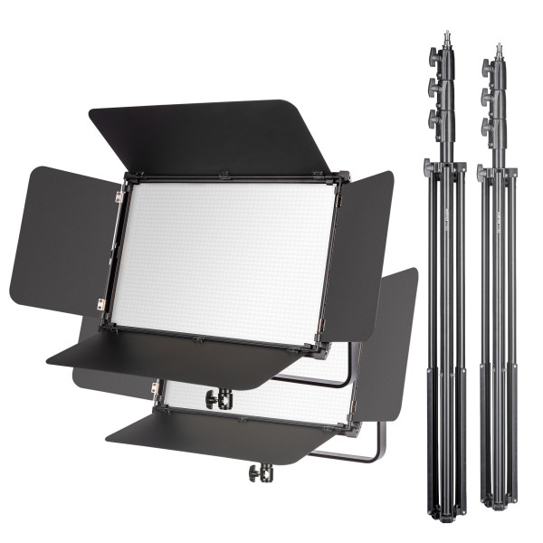 Walimex pro 2x LED Niova 150-F Pro + 2x Stativ