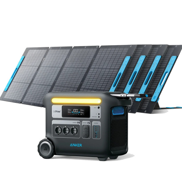 Anker SOLIX F2000 / 767 - 2048Wh / 2300W Solargenerator + 4x Solarpanel 200W