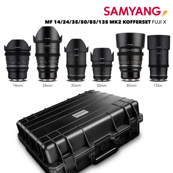 Samyang MF 14/24/35/50/85/135 MK2 Koffer Fuji X ~ 10% Promo Code: SAMYANG10