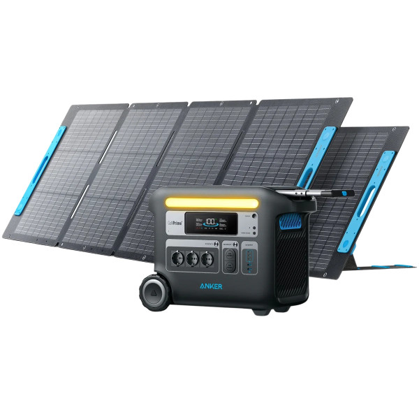 Anker SOLIX F2000 / 767 - 2048Wh / 2300W Solargenerator + 2x Solarpanel 200W