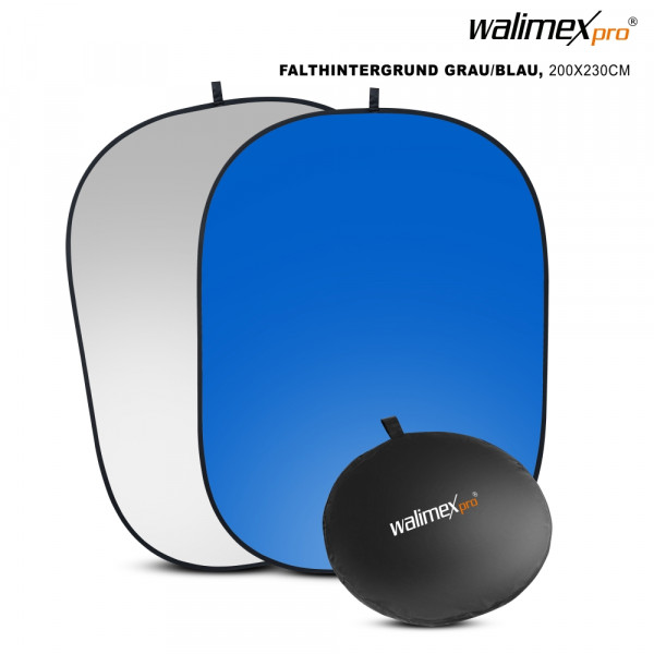 Walimex pro Falthintergrund 200 x 230 cm blau-grau