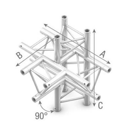 Studioking Truss T-Kreuz 90 Grad 5-Weg Scheitelpunkt Oben Unten