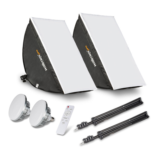 Walimex pro Fotostudio 2x Set LED Softbox & Stativ
