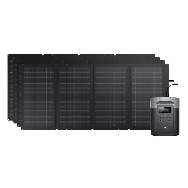 EcoFlow DELTA 2 MAX Powerstation 2048 Wh + 4x 220 Watt Solarmodule