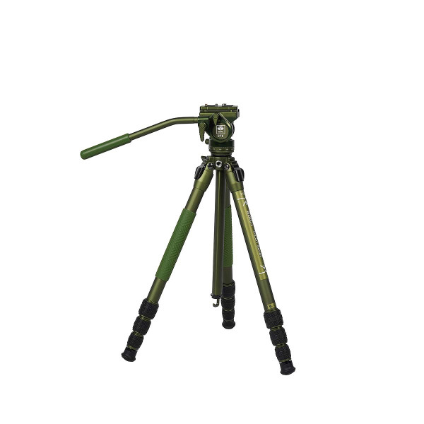 SIRUI CT04 Dreibeinstativ mit Videoneiger CT5 Matt Grün Aluminium