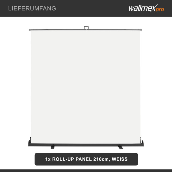 Walimex pro Roll-up Hintergrund weiß 210 x 220 cm