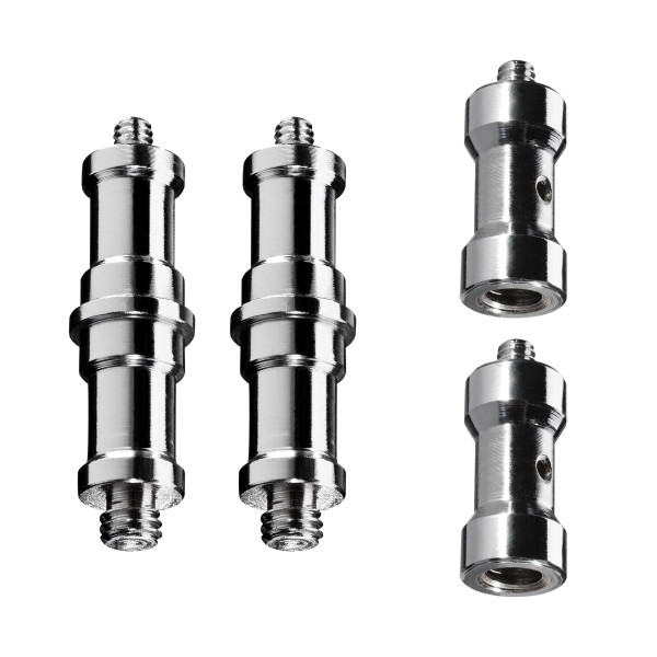 Walimex 2x Spigot 3/8" bis 1/4" + 2x 1/4" auf 3/8"